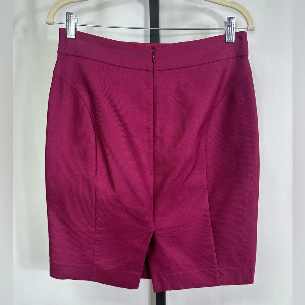 J. Crew The Pencil Skirt - Cotton - Magenta - Size 6